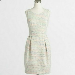 J. Crew cream and multicolor tweed dress